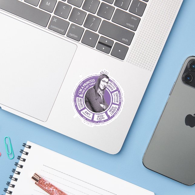 Amy Farrah Fowler Info Graphic Sticker (Laptop w/ iPhone)