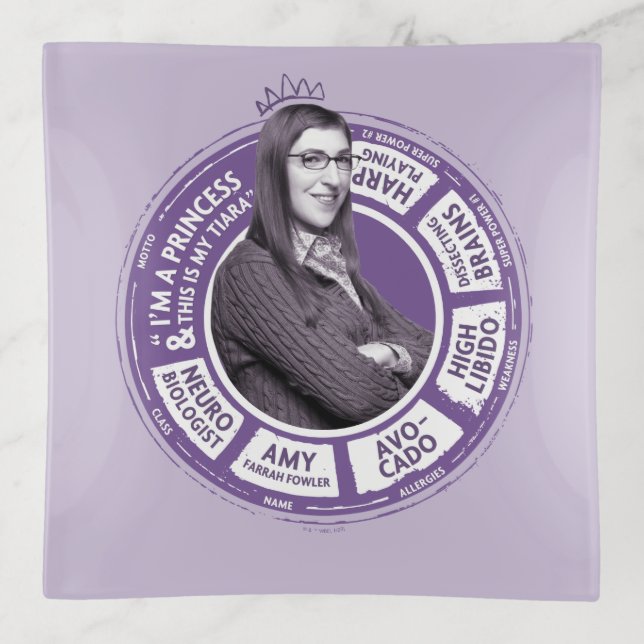 Amy Farrah Fowler Info Graphic Trinket Tray (Front)