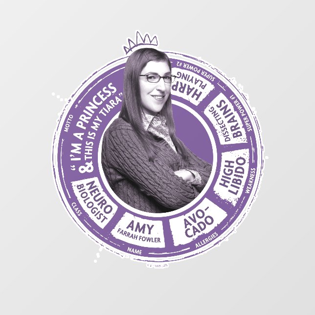 Amy Farrah Fowler Info Graphic Wall Decal (Front)