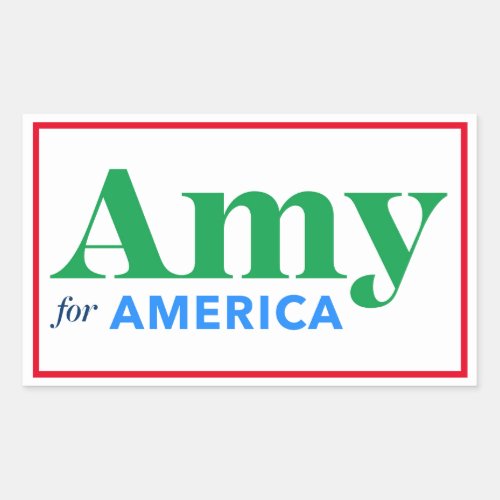 Amy for America Rectangular Sticker