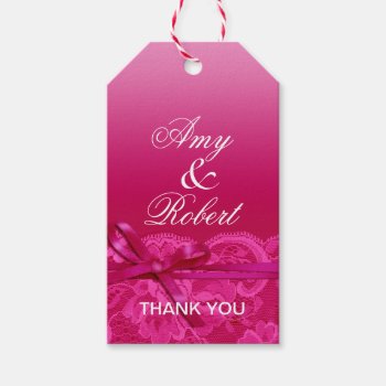 Amy Lace & Ribbons Gift Tags by glamprettyweddings at Zazzle