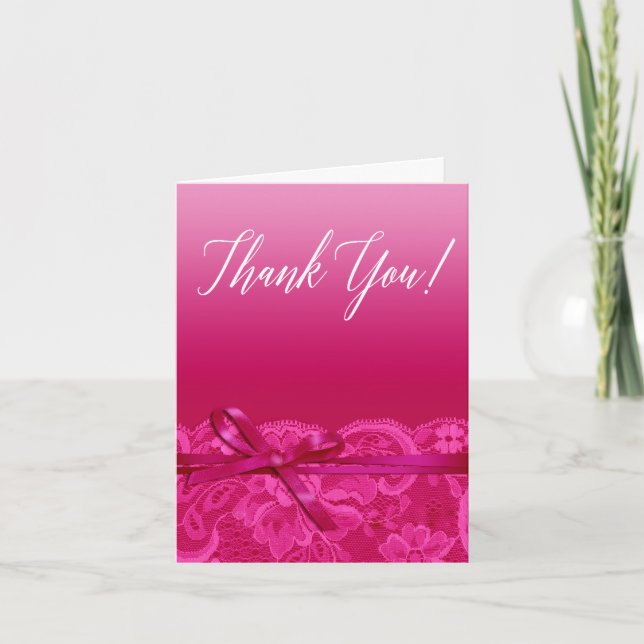 Amy Lace & Ribbons Thank You Card (Front)