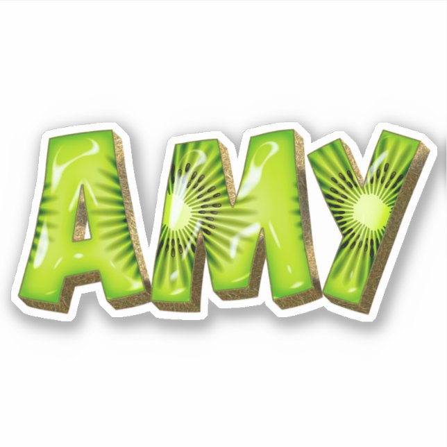 Amy Name Kiwi Design Sticker (Front)