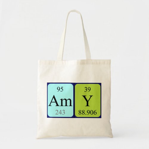 Amy periodic table name tote bag