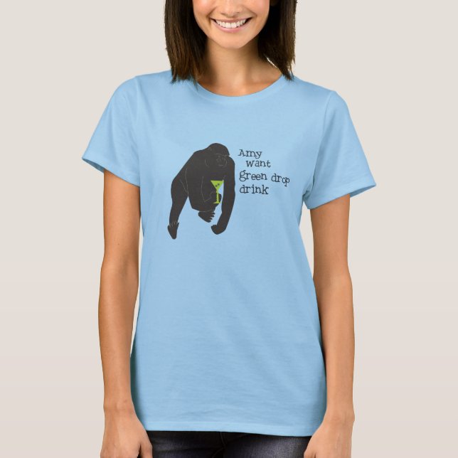 Amy Want Green Drop Drink T-Shirt (Front)