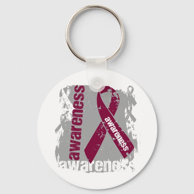 Amyloidosis Awareness Grunge Ribbon Keychain (Front)