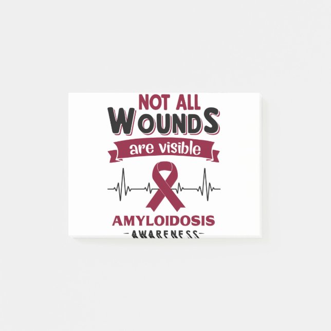 Amyloidosis Awareness Month Ribbon Gifts Post-it Notes (Front)