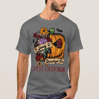 Amyloidosis Awareness retro halloween scary pumpki T-Shirt