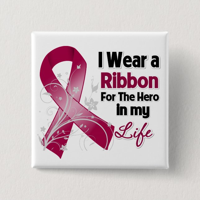 Amyloidosis Ribbon Hero in My Life Pinback Button (Front)