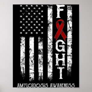 Amyloidosis warrior us flag Illustration Poster