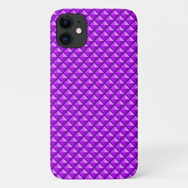 Amythyst purple, enamel look, studded grid Case-Mate iPhone case (Back)