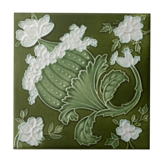 AN014 Art Nouveau Reproduction Antique Tile (Front)