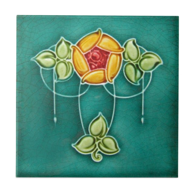 AN017 Art Nouveau Reproduction Antique Tile (Front)