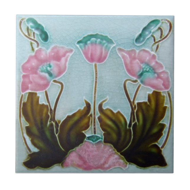 AN022 Art Nouveau Reproduction Antique Tile (Front)