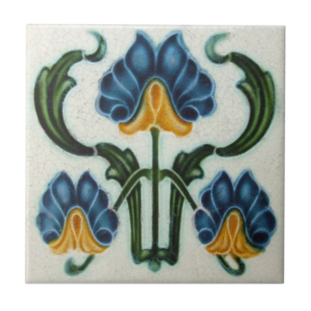 An038 Art Nouveau Reproduction Antique Tile Zazzle