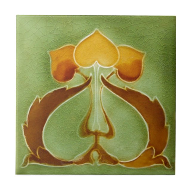 AN040 Art Nouveau Reproduction Antique Tile (Front)