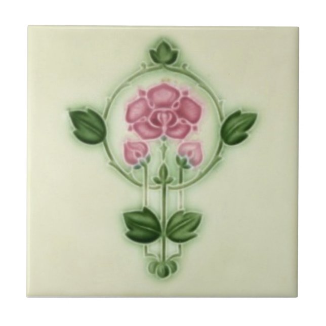 AN047 Art Nouveau Reproduction Antique Tile (Front)