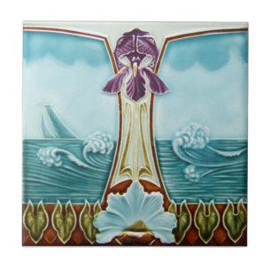 AN051 Art Nouveau Reproduction Antique Tile