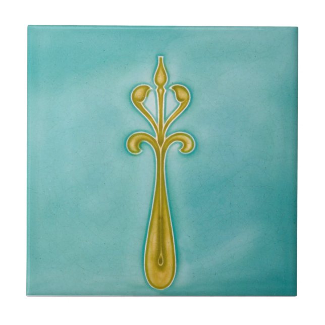 AN061 Art Nouveau Reproduction Antique Tile (Front)
