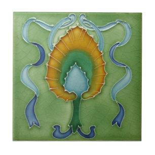 AN064 Art Nouveau Reproduction Antique Tile