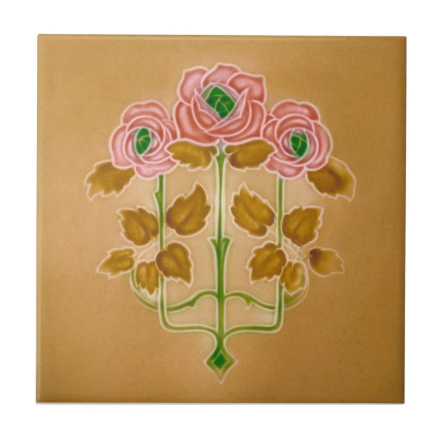 AN065 Art Nouveau Reproduction Antique Tile (Front)