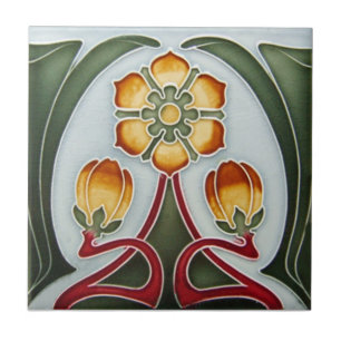 AN070 Art Nouveau Reproduction Antique Tile