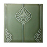 AN072 Art Nouveau Reproduction Antique Tile<br><div class="desc">Historical antique tile reproduced on a smooth surface 4.25" or 6" ceramic tile. Perfect for interior tile wall accents, backsplashes, fireplace surrounds, bathroom and showers walls, kitchens and craft projects. Not intended for outdoor use. Our tiles are copies of costly authentic original antique tiles. Suggestion: Order one tile to review...</div>