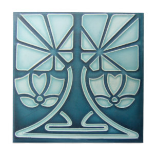 AN073 Art Nouveau Reproduction Antique Tile