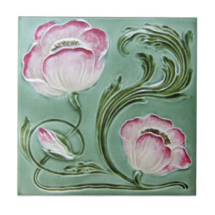 AN075 Art Nouveau Reproduction Antique Tile