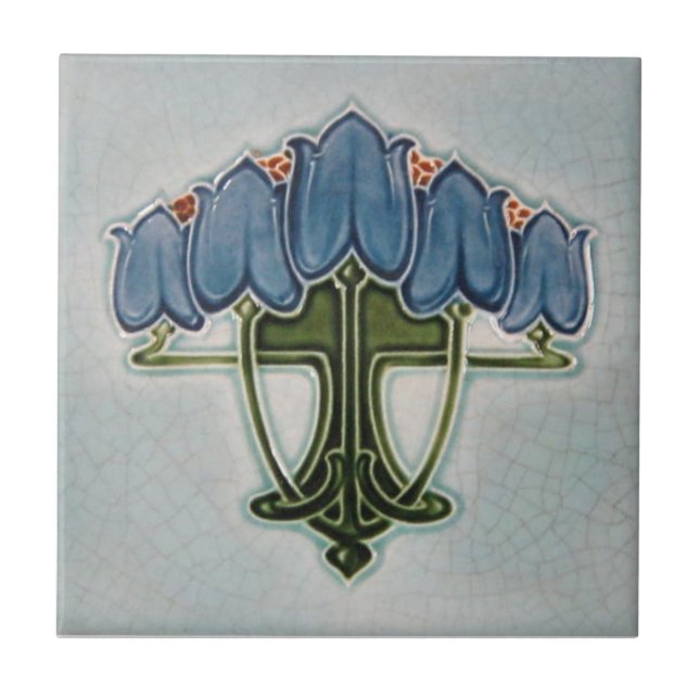 AN097 Art Nouveau Reproduction Antique Tile (Front)