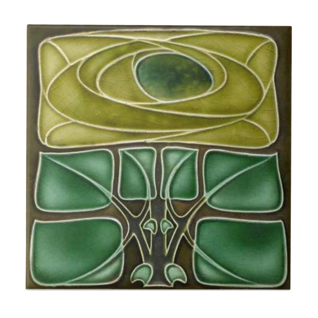 AN103 Art Nouveau Reproduction Antique Tile (Front)