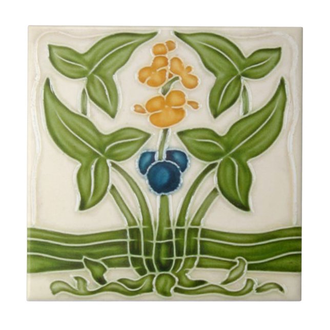 AN107 Art Nouveau Reproduction Antique Tile (Front)