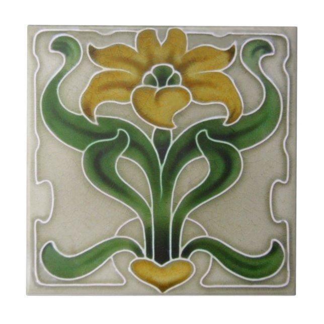 AN117 Art Nouveau Reproduction Antique Tile (Front)