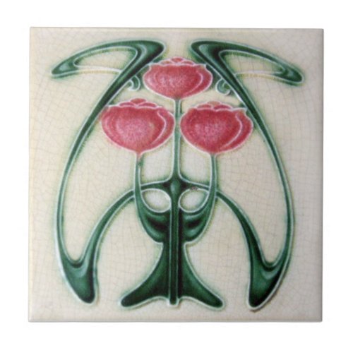 AN122 Art Nouveau Reproduction Antique Tile