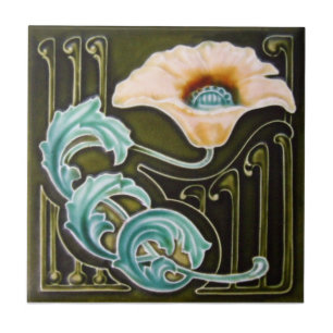 AN124 Art Nouveau Reproduction Antique Tile