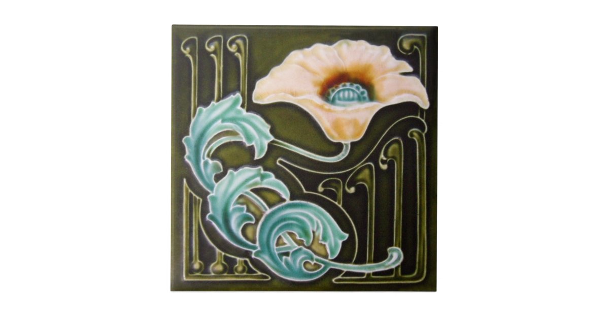 An124 Art Nouveau Reproduction Antique Tile Zazzle Com