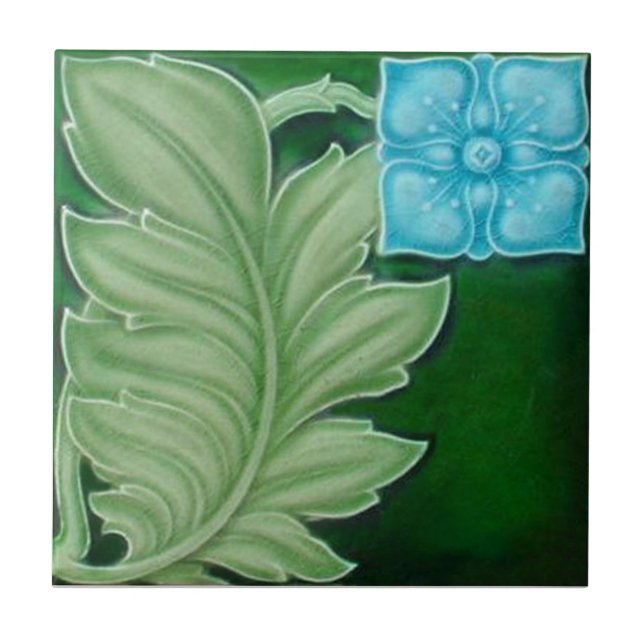 AN128 Art Nouveau Reproduction Antique Tile (Front)