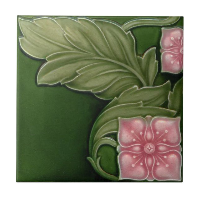 AN132 Art Nouveau Reproduction Antique Tile (Front)