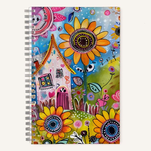 *~* AN1  Floral Fantasy  Whimsical Happy Colorful Notebook