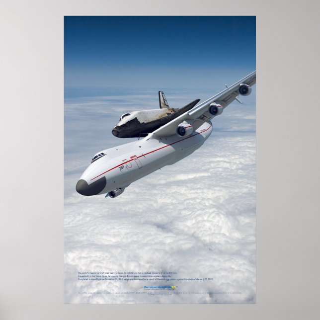 An-225 Mriya Plane with Buran Shuttle Poster (Front)