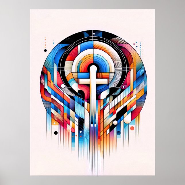 An abstract cross Christian poster (Front)