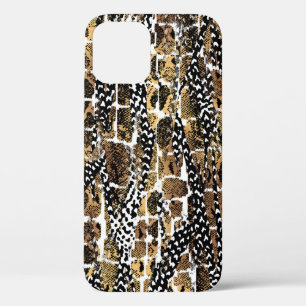 An abstract design that transforms an animal skin iPhone 12 case
