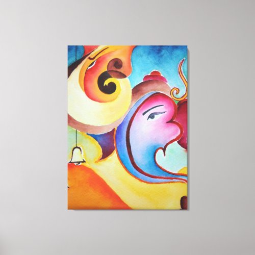 An abstract Ganesha painting Canvas Print