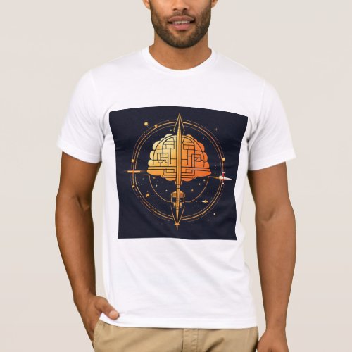 An abstract logo of a brain and a dollar sign T_Shirt