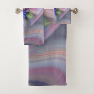 An abstract mystical.flower bath towel set