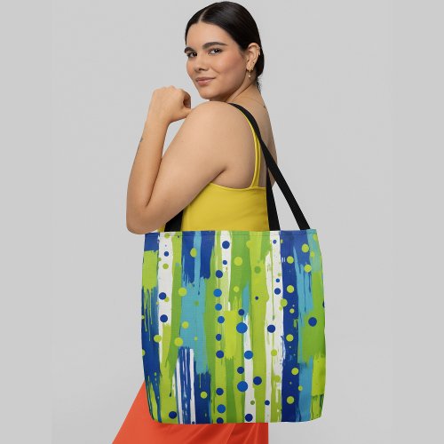 An abstract painting with vertical stripes  tote bag