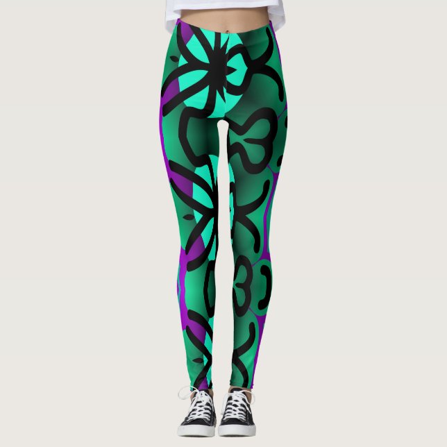 An abstract pattern "Ratti_Creative_Arts" Leggings (Front)