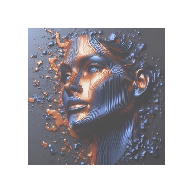 An Abstract Portrait Of A Woman's Face In Embossed Gallery Wrap (Front)