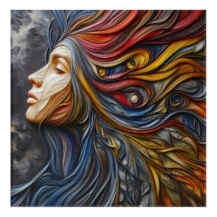 An Abstract Portrait Of The Woman With Arrogance Acrylic Print