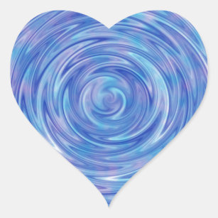 An Abstract Swirl of Color in Blue and Purple Heart Sticker
